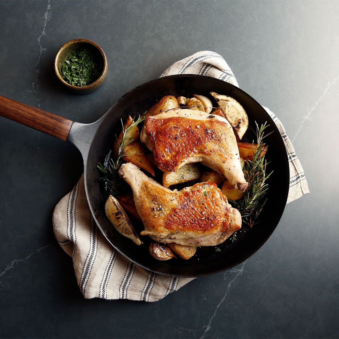 Pan-Roasted Chicken Legs with Potatoes