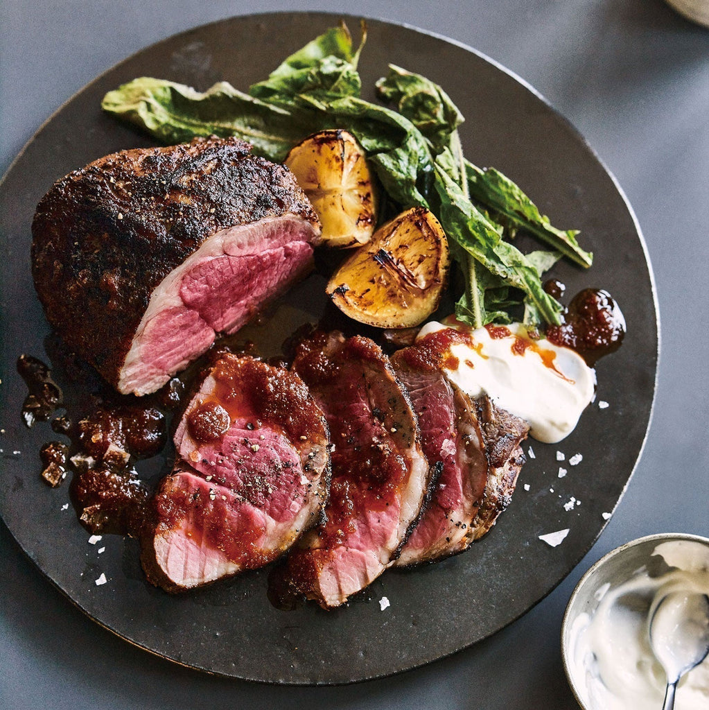 Spiced Roast Lamb with Yogurt and Harissa